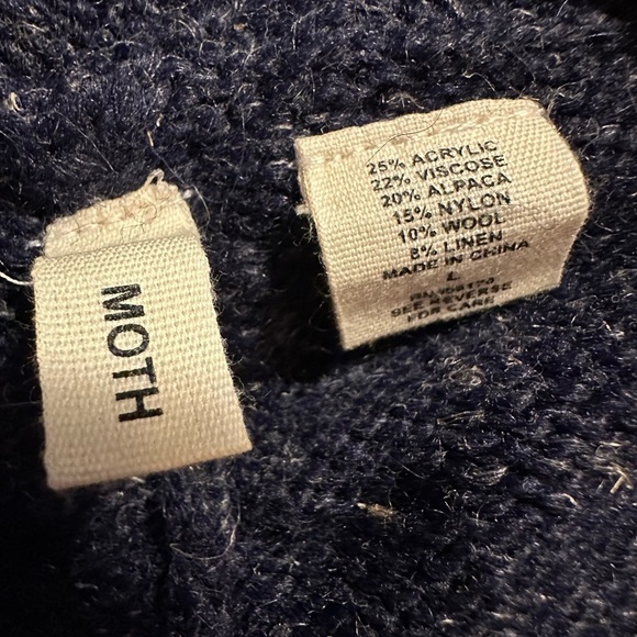 MOTH~ANTHROPOLOGIE Ribbon Trimmed Hippie Bohemian Wrap Sweater Size L - Picture 3 of 15